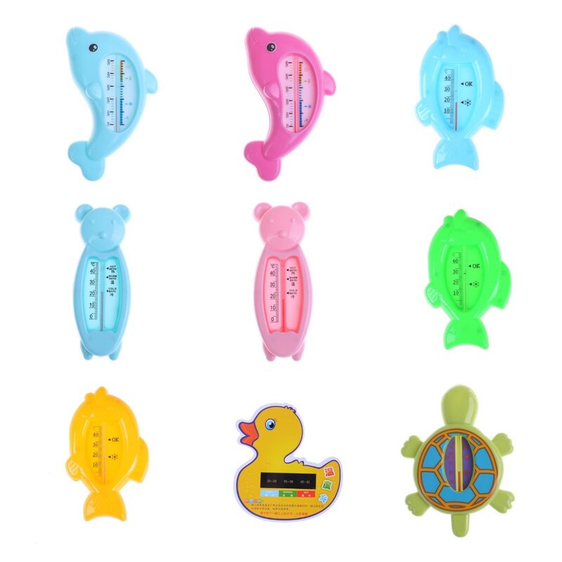 Baby Bath Thermometer For Newborn Small Bear Fish Dolphin Duck Water Temperature Meter Bath Baby Bath Toys Thermometer Bath 1pc