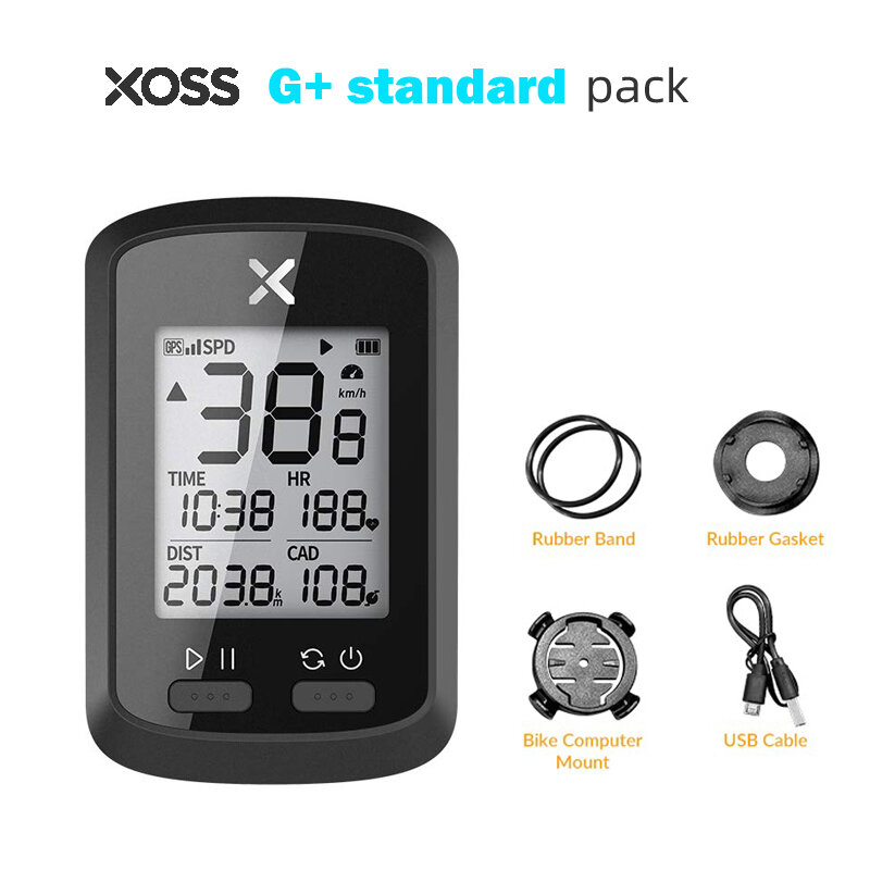 XOSS-Ordenador inalámbrico para bicicleta G+, con GPS, velocímetro, Bluetooth y ANT+ con cadencia, a prueba de agua