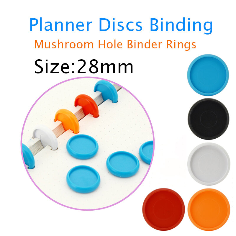 100pcs 28mm Mushroom Binding Discs Discbound Planner Rings Binding Mushroom Binder Rings Notebook Binder Discs Office Supplies
