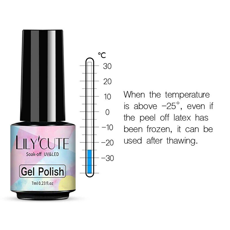 LILYCUTE 7ml/5ml  Peel off Latex Odorless Cold-resistant White Nail Art Care Edge Protector Nail Art Stamping Tools