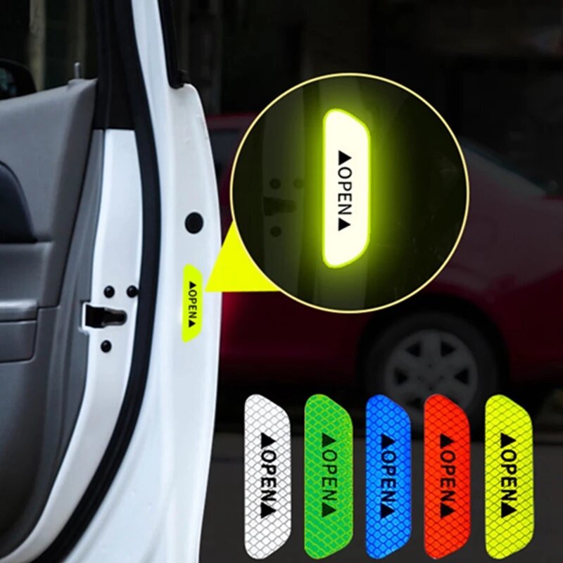 4Pcs Car Reflective Tape Warning Mark sticker Accessories Exterior For Chevrolet Cruze OPEL MOKKA ASTRA J Hyundai Solaris Accent