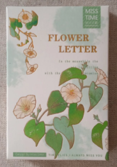 Tarjeta lomo de papel de Flor verde de 52mm x 80mm (1 paquete = 28 piezas)