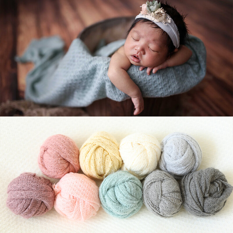 Neugeborenen Fotografie Requisiten Gitter Elastizität Wraps und Hintergrund Zubehör Set Baby Foto Schießen Studio Hintergrund Stoff