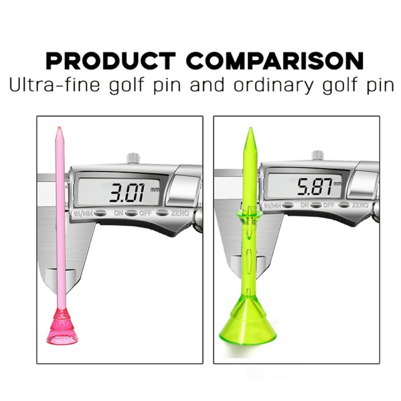 100 pçs t de golfe super fino e baixa resistência reduzir fricção side spin t para golfe prática alta qualidade t golfe