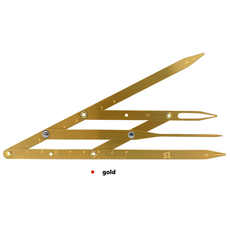 1 buah penggaris proporsional Hitam Perak Emas/plastik baja tahan karat rasio emas segitiga alat pemosisian Microblading