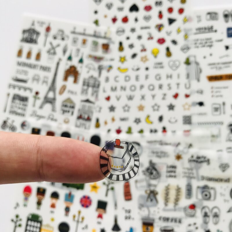 6 Sheets/Pack Reizen Stijl Londen Decoratieve Stickers Album Hand Account Decor