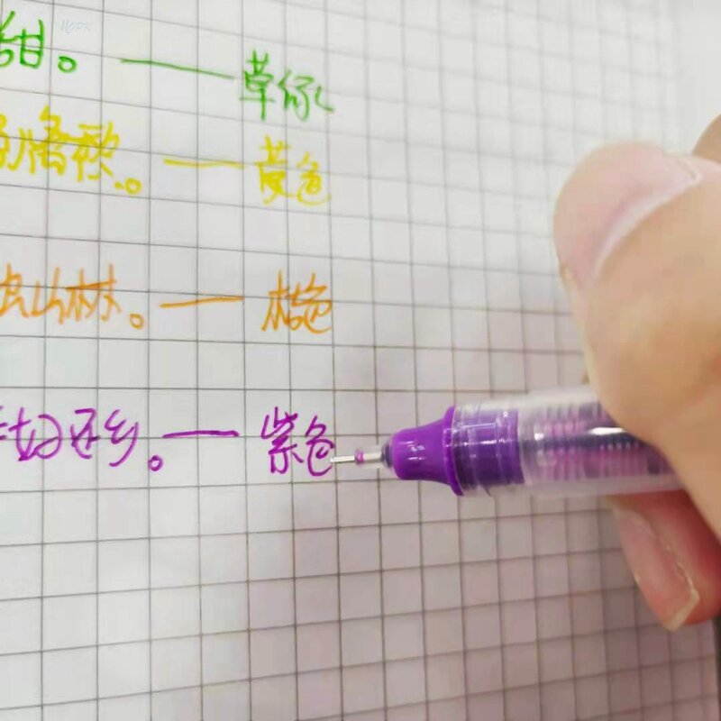 Bolígrafo de Gel líquido recto de secado rápido, bolígrafos de Gel coloridos de gran capacidad de 0,5mm, papelería escolar y de oficina, 10 colores