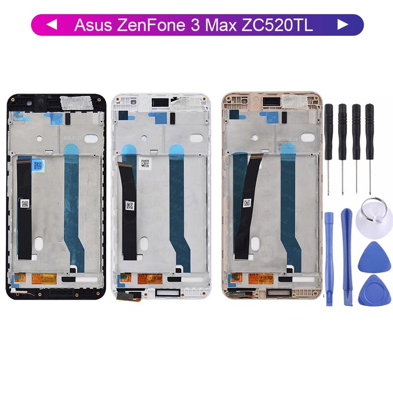 Asus Zenfone 3 Max ZC520TL LCD 디스플레이 디지타이저 스크린 터치 패널 센서 어셈블리 + 프레임 무료 도구