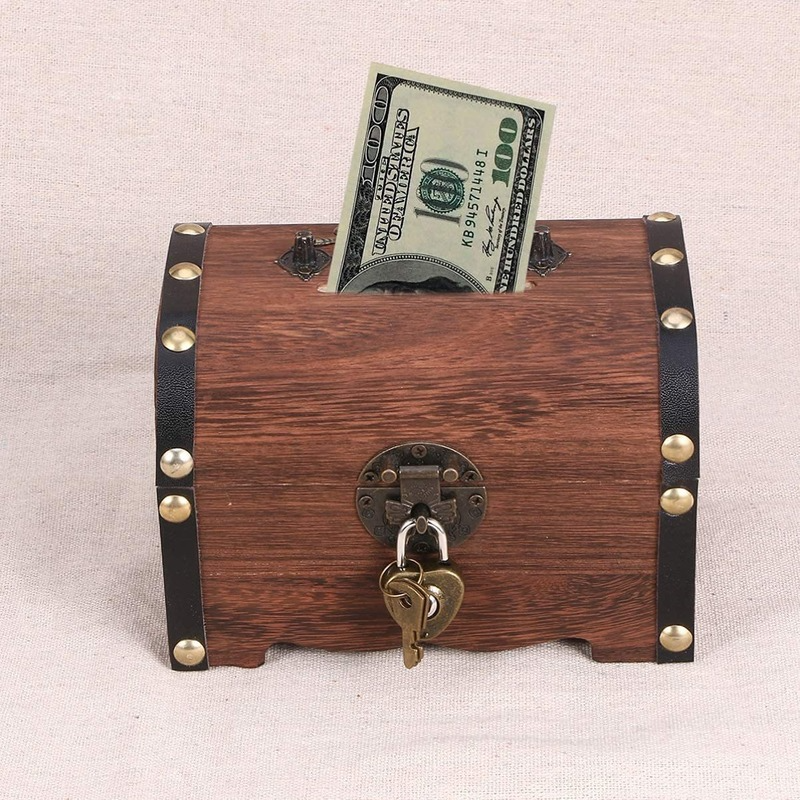 Коробка для хранения Копилка в стиле ретро коробка для хранения сокровищ с замком домашняя деревянная коробка для монет в стиле ретро коробка для сокровищ подарок