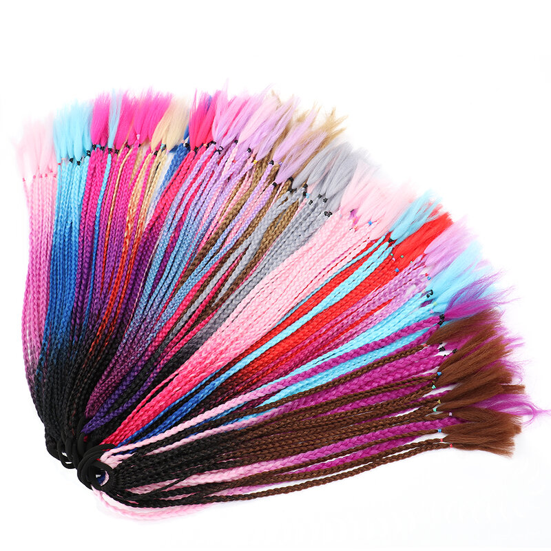 Coleta postiza de color con banda elástica, extensión de cabello, Kanekalon, cola superior sintética