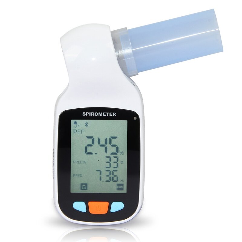 Espirómetro de diagnóstico respiratorio Digital portátil, Software Bluetooth/USB/PC, función de respiración pulmonar, tipo soplado