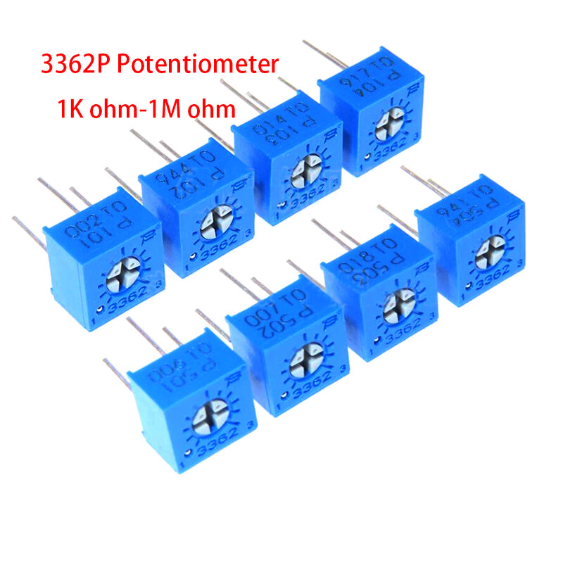 10pcs 3362P series resistance 101 201 501 102 202 502 103  Trimpo Trimmer Potentiometer 3362 500R 1K 2K 5K 10K 20K 50K 100K