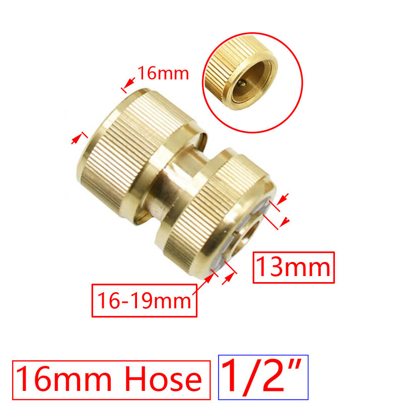 1/2 3/4 5/8 1" Thread Quick Connector Brass Garden Watering Adapter Drip Irrigation Copper Hose Quick Connector Fittings 1 Pcs