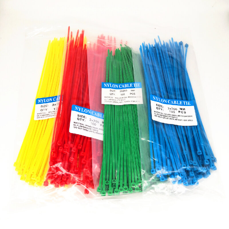 300Pcs Nylon Kabel Zelfsluitende Plastic Wire Zip Ties Set 3*100 3*150 3*200 Mro & Industrial Supply Fasteners & Hardware Kabel