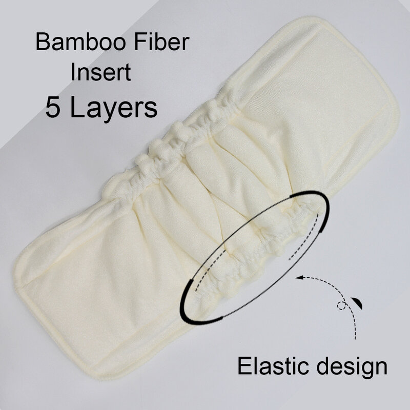 Dotoo-insertos de fibra de bambú reutilizables, 5/10 piezas, para pañales de tela de bebé, forros de cambio, insertos de fibra de bambú de 5 capas