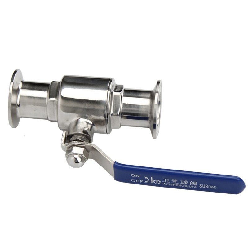 1-1/2" 38mm 304 Stainless Steel Sanitary Ball Valve 1.5" Tri Clamp Ferrule Type For Homebrew Diary Product