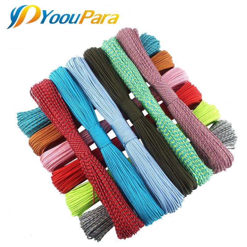 100 Colors Paracord 2mm 100 FT,50FT One Stand Cores Paracord Rope Paracorde Cord For Jewelry Making Wholesale