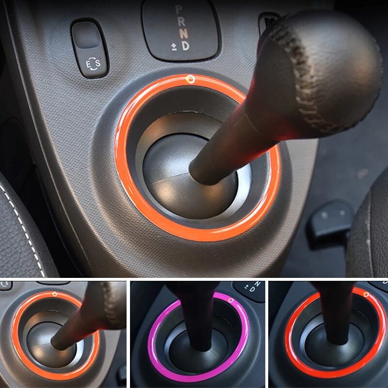 Para smart 453 fortwo forfour painel de mudança de engrenagem do carro decoração anel etiqueta do carro estilo modificação acessórios do carro interior