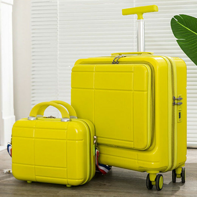 Valise de rangement pour ordinateur portable 18 pouces, valise de cabine avec serrure à mot de passe, sac à cosmétiques, sac à main à bandoulière