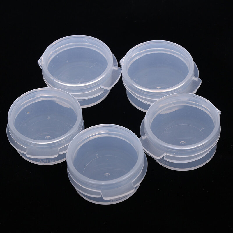 Mini Sample Bottle Make Up Jar Makeup Container Bottle Transparent Plastic Jewelry Bead Storage Box Small Round Container
