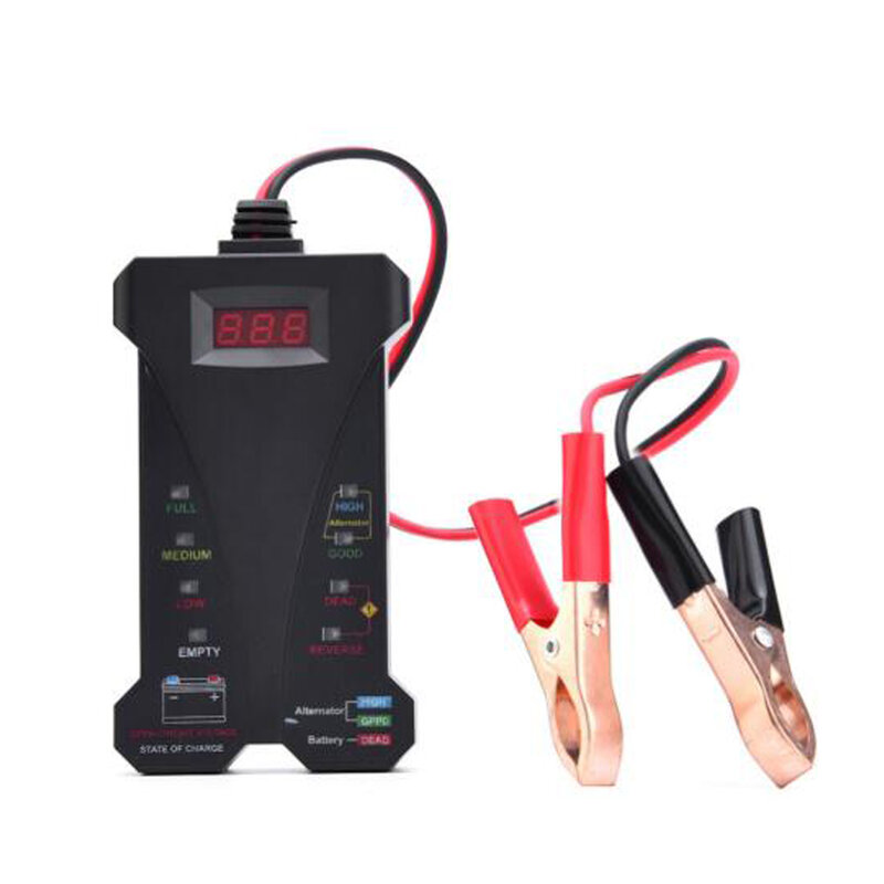 Tester baterii diagnostyka usterek samochodowych Instrument cyfrowy Tester baterii 12V LED