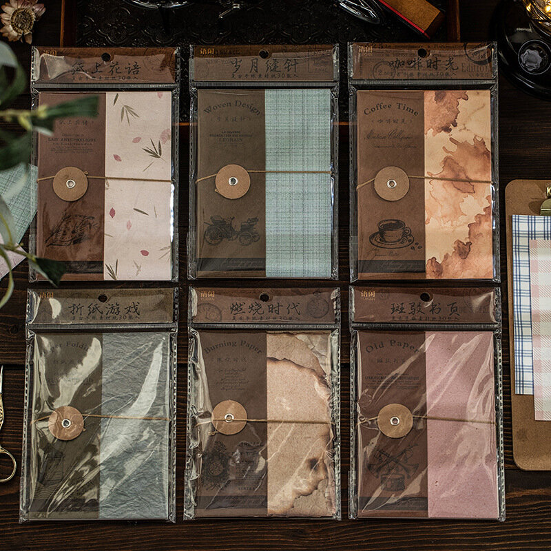 30 arkuszy/paczka Retro papierowy materiał starych rekordów notatniki do scrapbookingu Journal Decoration DIY tło Paperlaria
