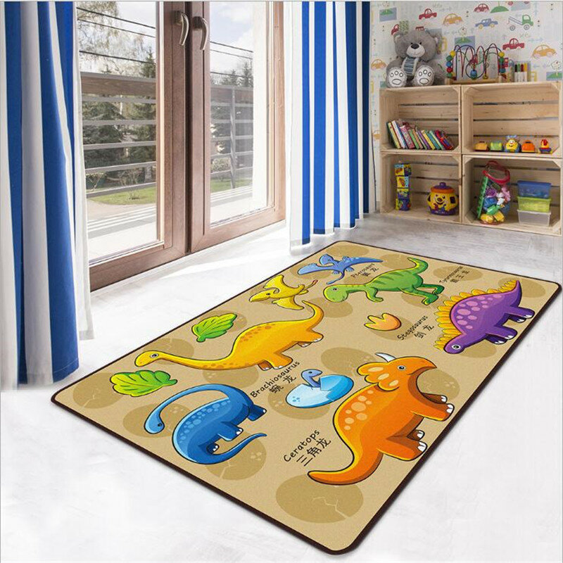 Karpet Dinosaurus Kartun 3D Karpet Cetak Persegi Anti-selip Karpet Lantai Anti-selip Karpet Anti-selip Ruang Makan Karpet Lembut Ruang Tamu 02
