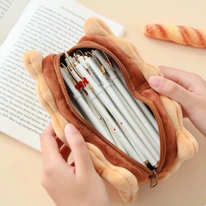 Футляр для карандашей зеркало с форме печенья, плюшевая сумка для карандашей и печенья, простой вместительный милый чехол печенье канцелярские принадлежности Box, студенческий подарок, чехол