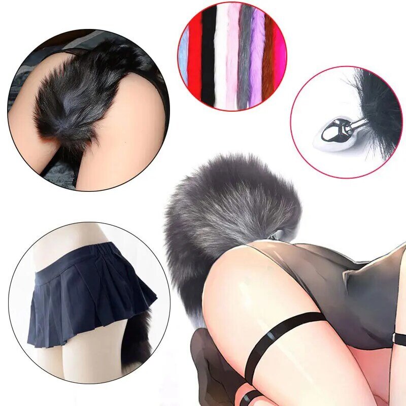 Sexy Fox Tail Anal Plug Anal Sex Toys For Women Metal Butt Plug Cosplay Sex Games for Couple Flirting Dildo Goods For adults 18