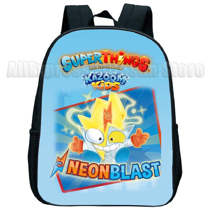 Superthings 8 Kazoom Kids Neonblast Mini plecak chłopcy dziewczęta gra animowana przedszkole plecaki maluch dziecko plecak