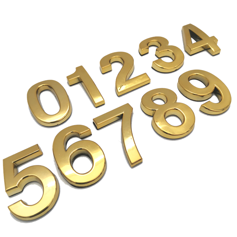 Numeral Door Plate House Numbers Drawer Sign Plating Gate 1pc 3D Digits 0 to 9 Plastic Tag Hotel Home Sticker Address Door Label