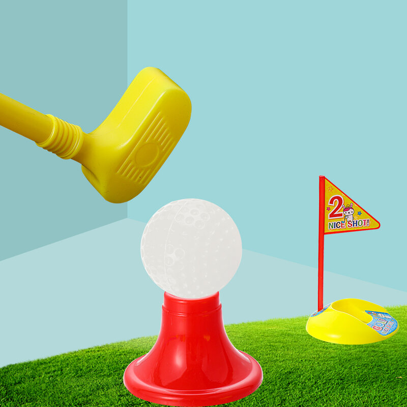 9 pçs/set conjunto de golfe crianças ao ar livre indoor multicolorido bola de golfe barra buraco jogo kit prática brinquedo suprimentos equipamentos esportivos