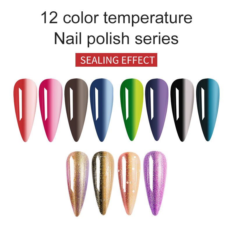 Hnuix gel unha polonês temperatura cor mudança série 7ml unha arte design semi permanente uv led gel para unhas manicure