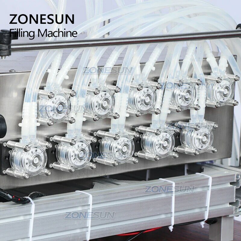ZONESUN ZS-DTPP10D 10 فوهات الغوص التلقائي العطور التجميل قارورة زيت طبيعي السائل ماكينة تعبئة زجاجات صغيرة 10 مللي