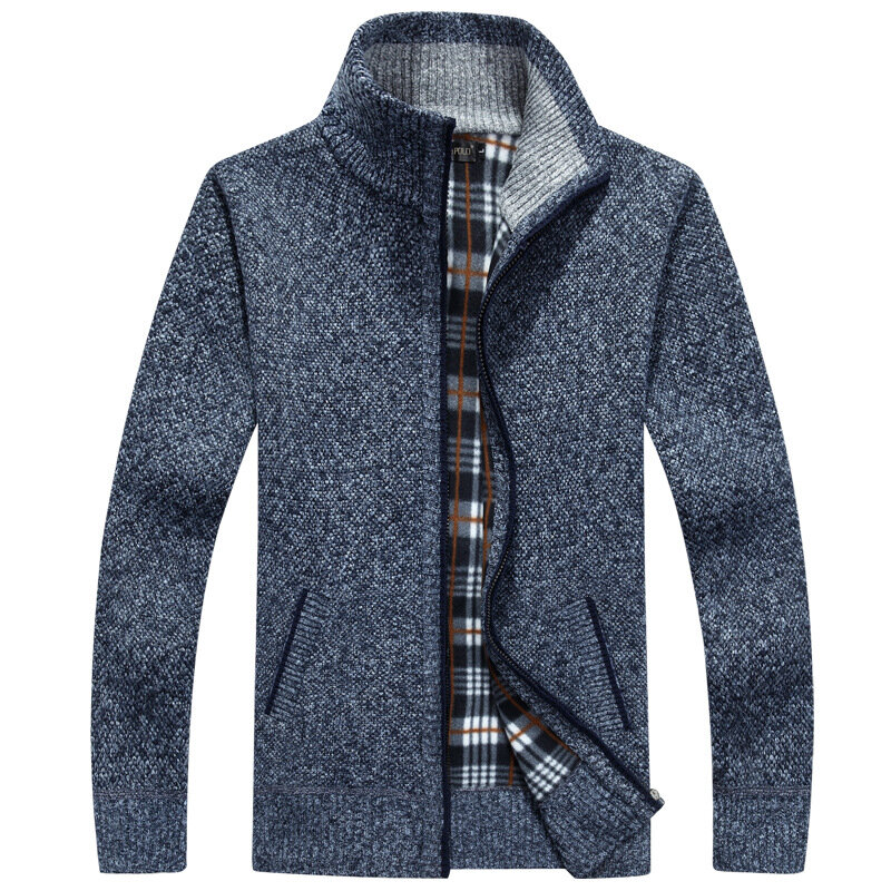 남성 스웨터 가을 겨울 따뜻한 두꺼운 양모 재킷 어린 소년 야외 코트 남성 의류 캐주얼 니트 겨울 자켓 M-3XL