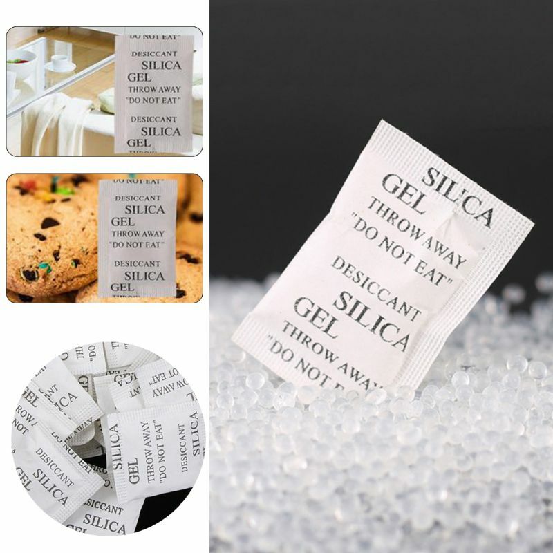 100 Packet Silica Gel Desiccant Pack Food Jewelry Moisture Absorber Dehumidifier Silica Gel Desiccant