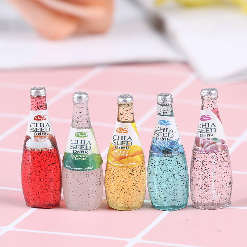 26 Styles Mini Water Bottles Dollhouse Miniatures Doll Food Kitchen Living Room Accessories Kids Gift Pretend Play Toys