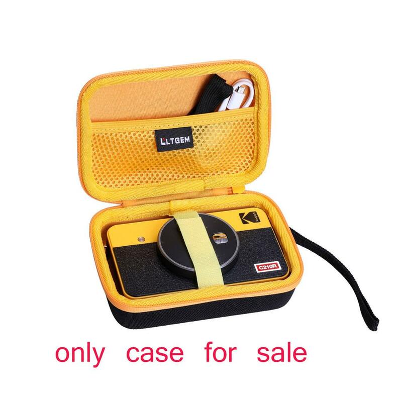 LTGEM-코닥 미니 샷 2 레트로 휴대용 무선 즉석 카메라 및 사진 프린터용 방수 EVA 하드 케이스, 노란색
