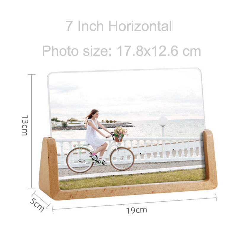 Рамка для фотографий, деревянная, U-образная, акриловая, 6 дюймов, 7 дюймов