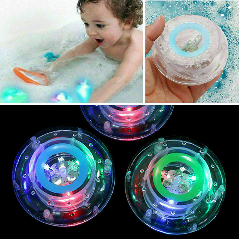 RGB แบตเตอรี่กันน้ำ LED ไฟกระพริบ Bath อ่างอาบน้ำของเล่นตลกอาบน้ำ Nightlight ลอยของเล่นสำหรับเด็ก