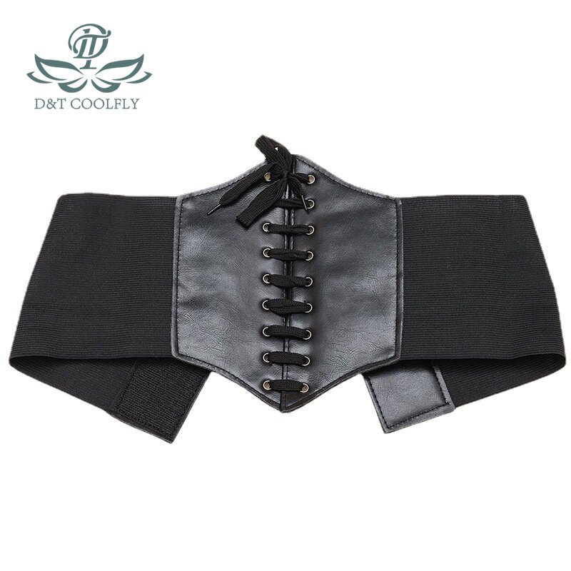Cintura Ultra Plus cintura frontale allacciata in pelle corsetto elastico cintura donna cintura in finta vita tutte le partite abito ragazza vestiti decorazione