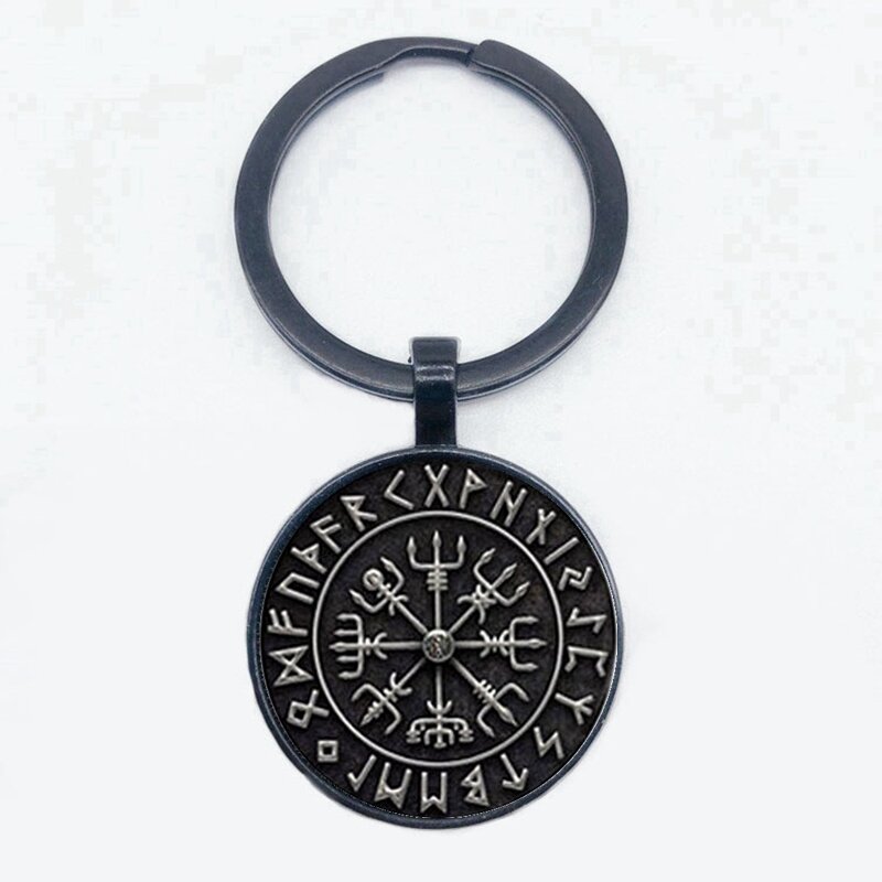 Porte-clés Vegvisir Viking 7.5 ate, pendentif en verre, motif boussole, meilleur cadeau, populaire, nouveau