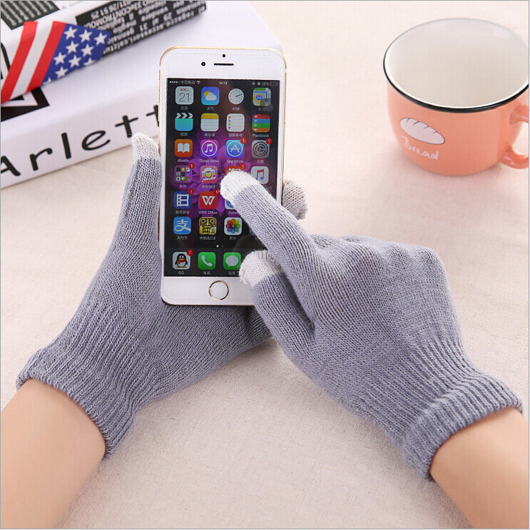 Gants d'écran tactile femmes tricot laine écran tactile gants hiver gants tactiles hommes