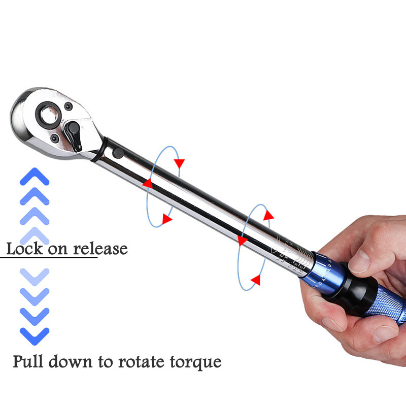 1/4 Polegada 5-25n.m torque chave chave ferramenta unidade quadrada de duas vias preciso preset espelho polonês torque chave para reparação ferramentas