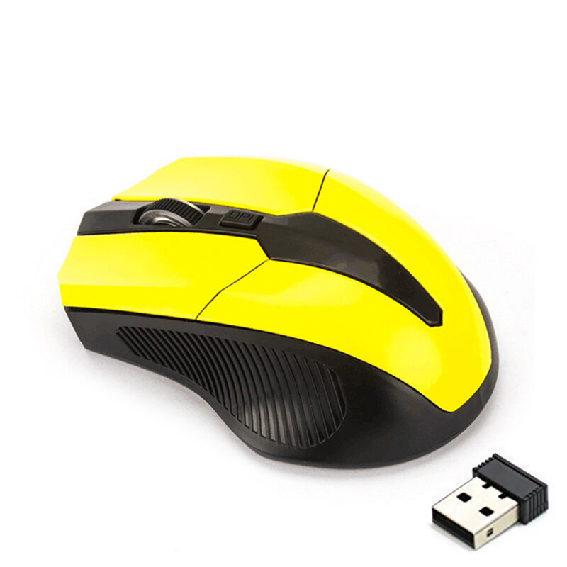 Souris sans fil optique rouge USB 2.4G 3 boutons pour souris de jeu d'ordinateur portable souris sans fil ergonomique