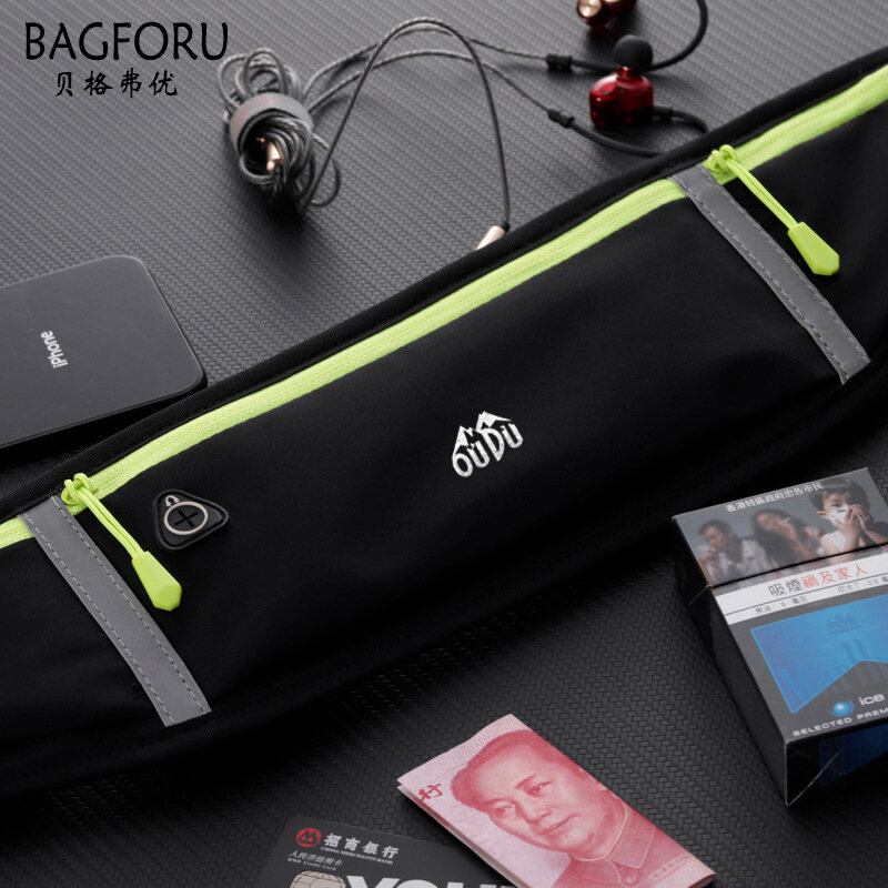 BAGFORU Sports Pockets Running Mobile Waist Bag Men's and Women's Outdoor Equipment Waterproof Invisible New Mini Belt Bag