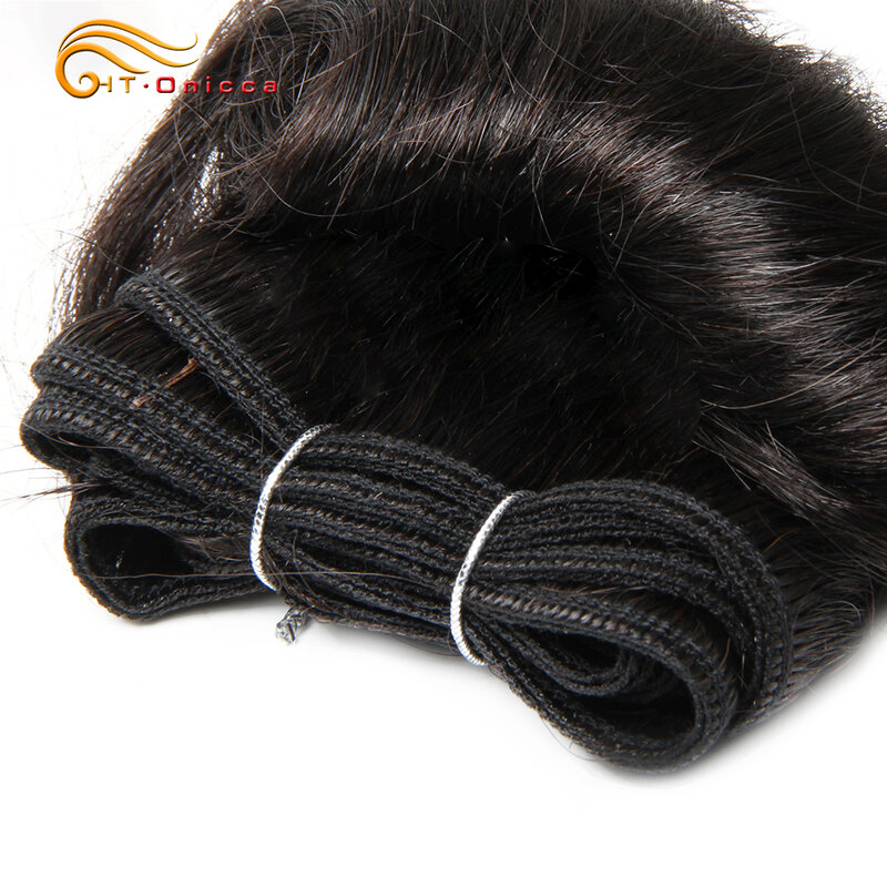 Pacotes malaios do cabelo humano encaracolado, Weave Bundles, produtos de cabelo curto, extensões onduladas, 4pcs por lote
