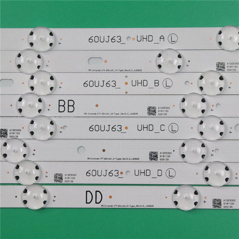 Bandas LED de retroiluminación para LG, barras de retroiluminación para modelos 60UJ6300, 60UJ6050, 60UJ6100, 60UJ6307, 60uj63 _ UHD, reglas de línea, matriz Innotek de 17y 60 pulgadas
