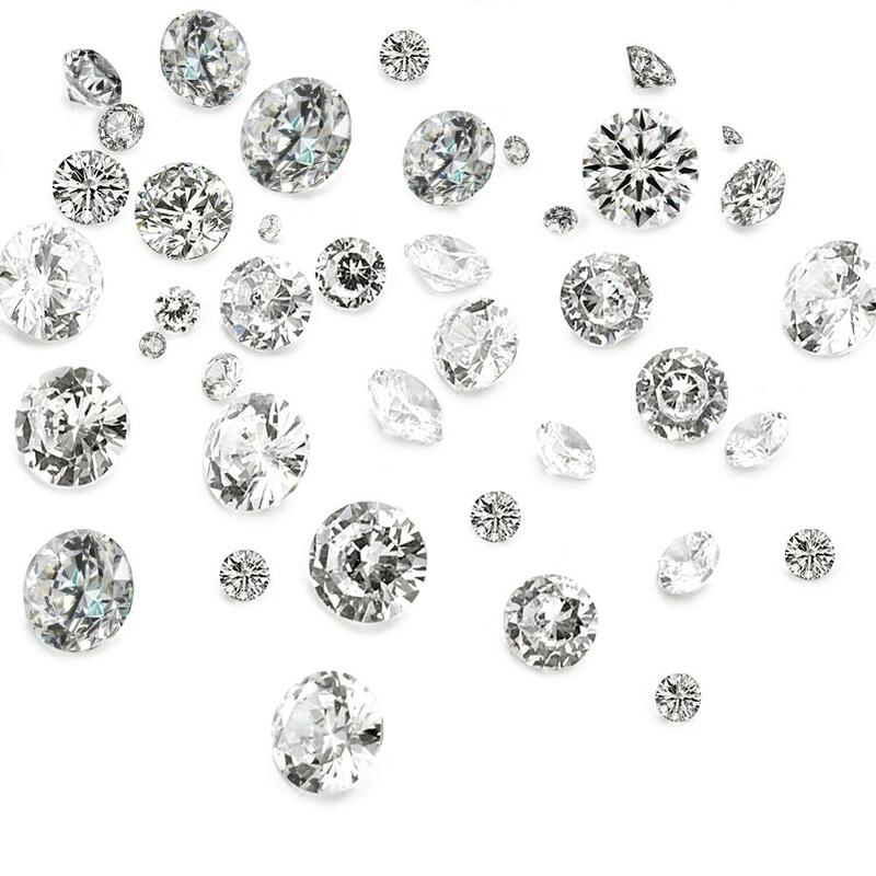 50-80 Stks/set Grade Een Cubic Clear Zirconia Cabochons Facet Diamant Voor Diy Ketting Ring Sieraden Decoratie 1Mm, 2Mm, 3Mm, 4Mm, 5Mm