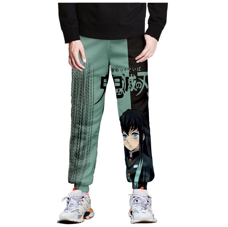Длинные брюки Kimetsu No Yaiba Tomioka Giyuu для мальчиков и девочек, спортивные брюки для мужчин и женщин с рассеканием демонов, повседневная спортивная одежда с рисунком из аниме